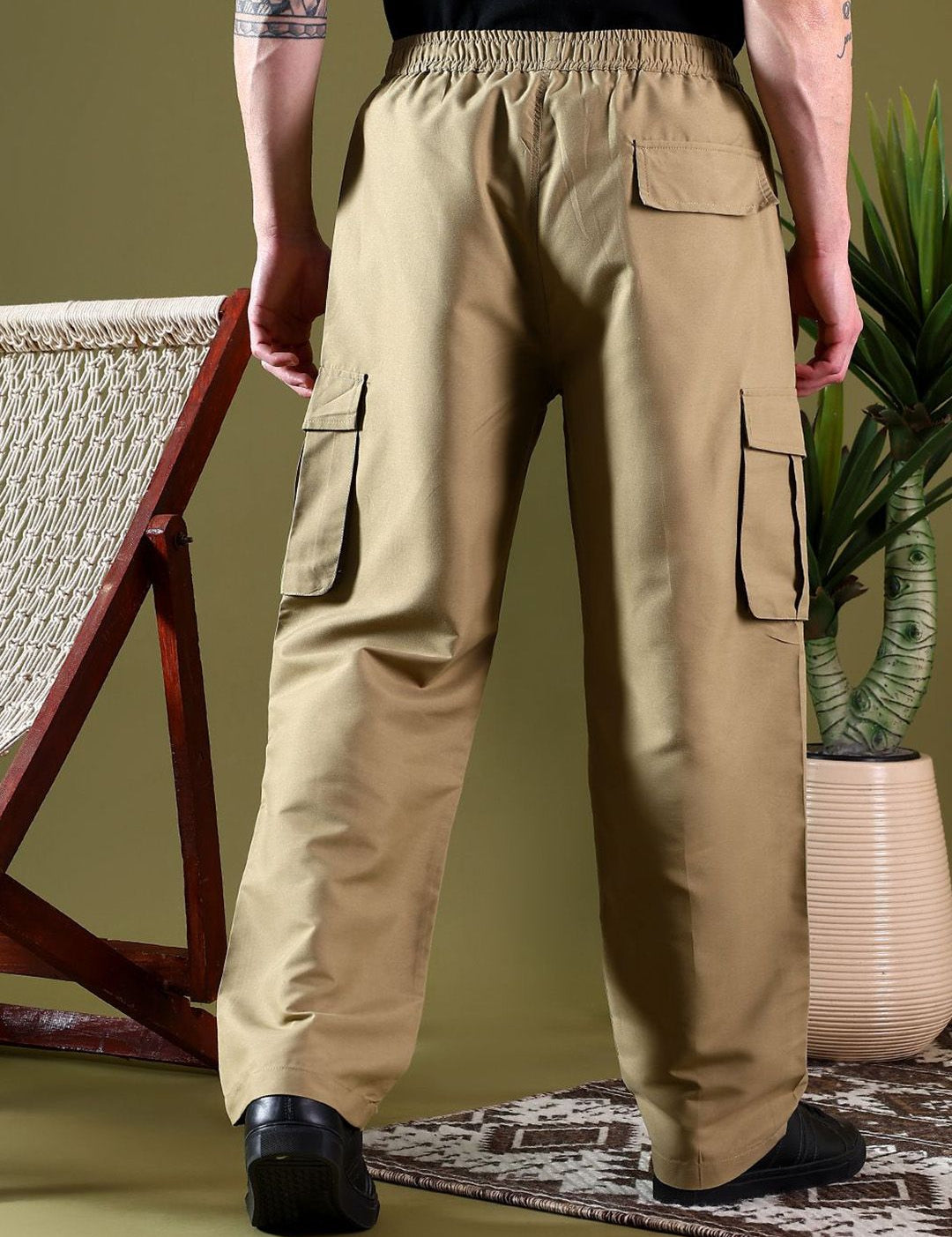 Kotty Men Relaxed Easy Wash Cargos Trousers