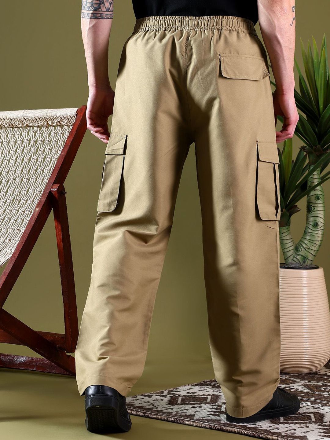Kotty Men Relaxed Easy Wash Cargos Trousers