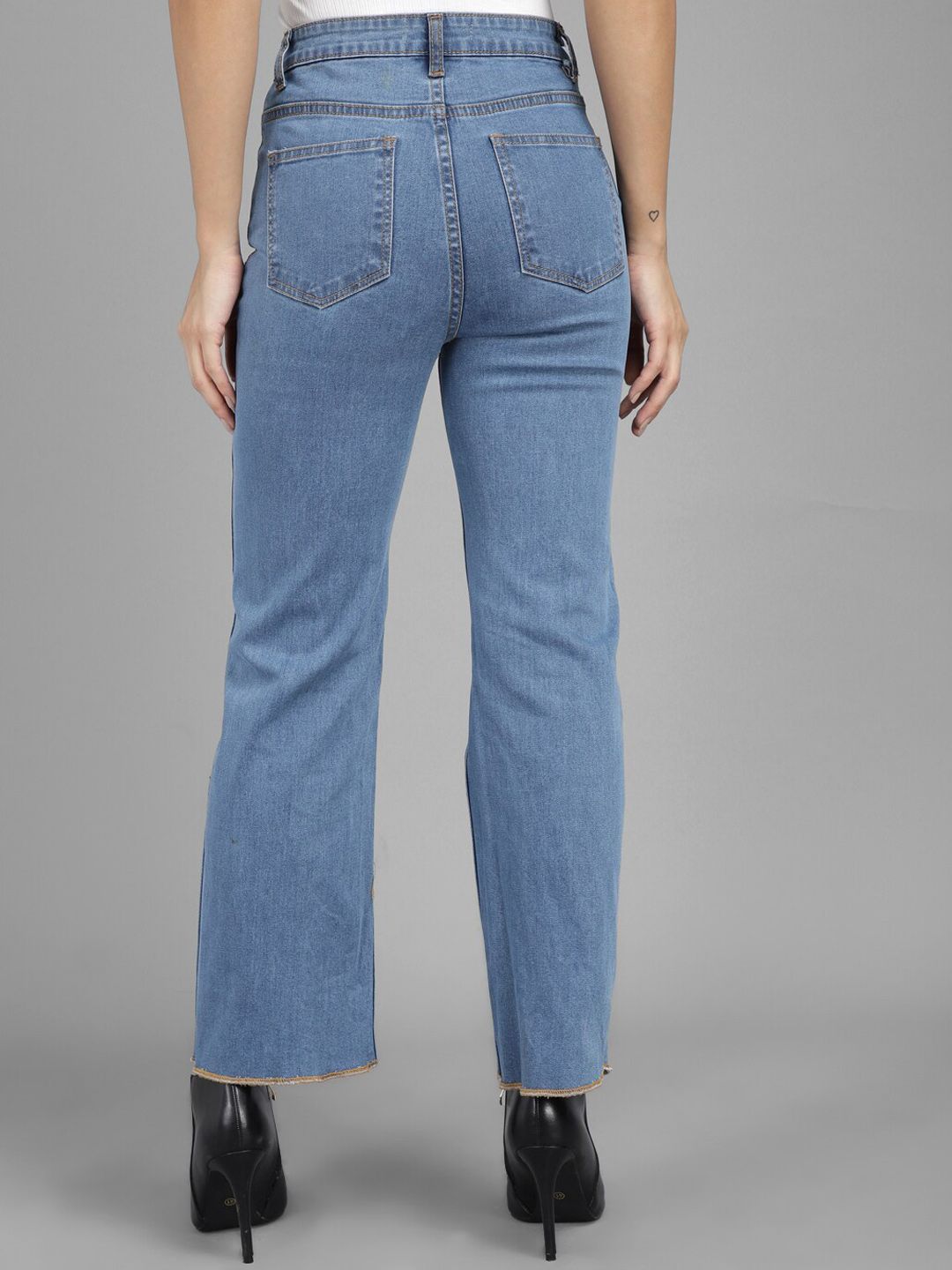 Kotty Women Blue Flared High-Rise Clean Look Jeans