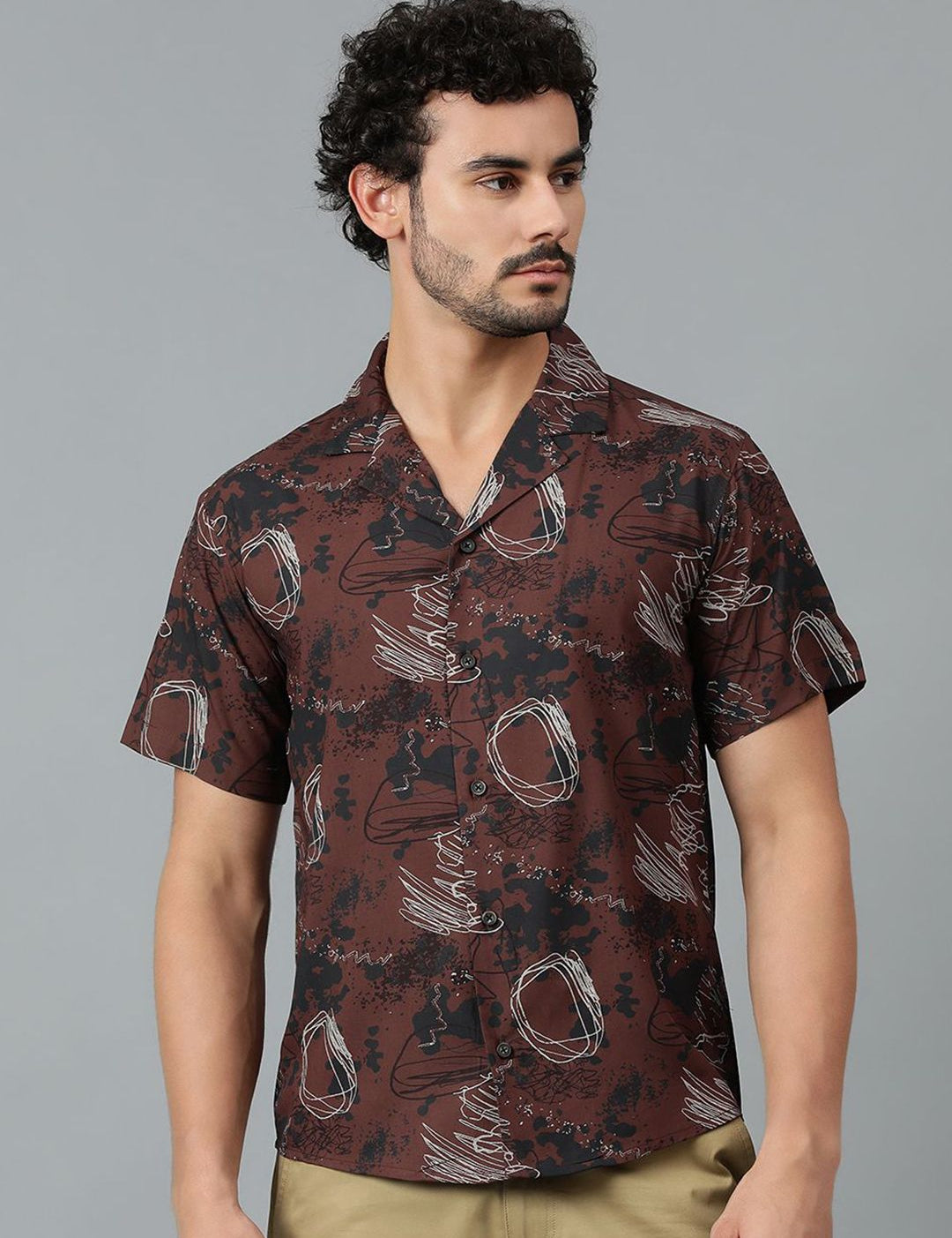 Kotty Men Abstract Printed Casual Shirt