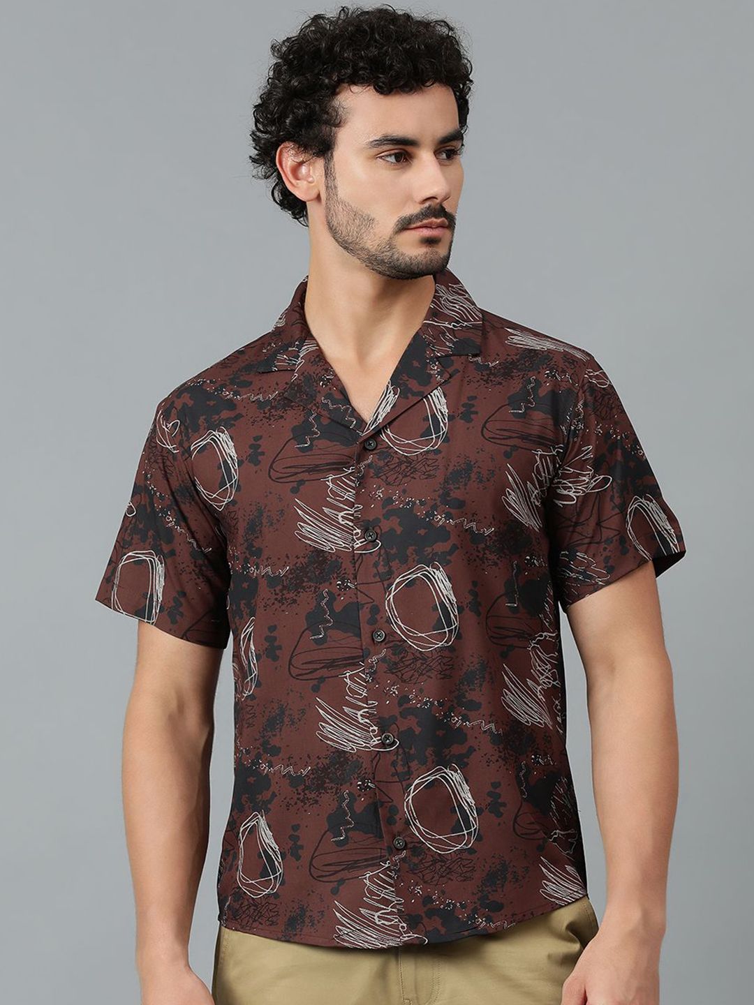 Kotty Men Abstract Printed Casual Shirt