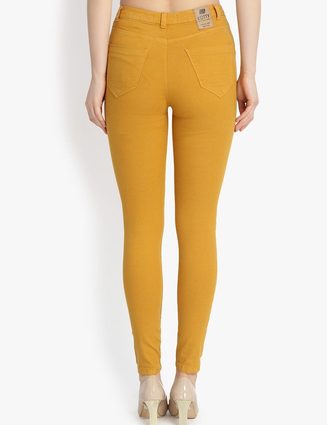 Kotty Women Yellow Skinny Fit High-Rise Clean Look Stretchable Jeans
