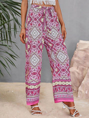 Kotty Women Multicoloured Ethnic Motifs Printed Relaxed High-Rise Easy Wash Trousers