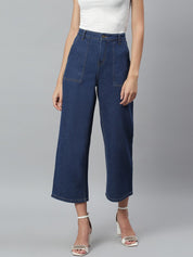 Kotty Women Navy Blue Regular Fit High-Rise Clean Look Stretchable Jeans