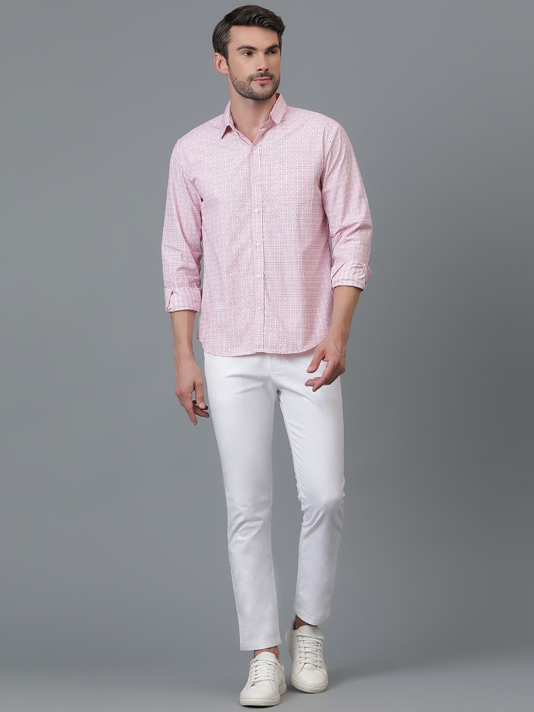 Kotty New Checked Spread Collar Shirt