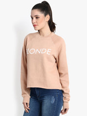 Kotty Women Peach-Coloured Printed Sweatshirt