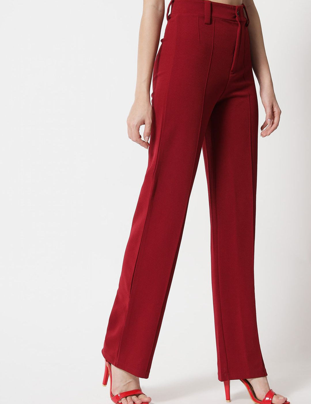 KOTTY BIZwear Women Pack Of 2 Straight Fit High-Rise Easy Wash Parallel Trousers