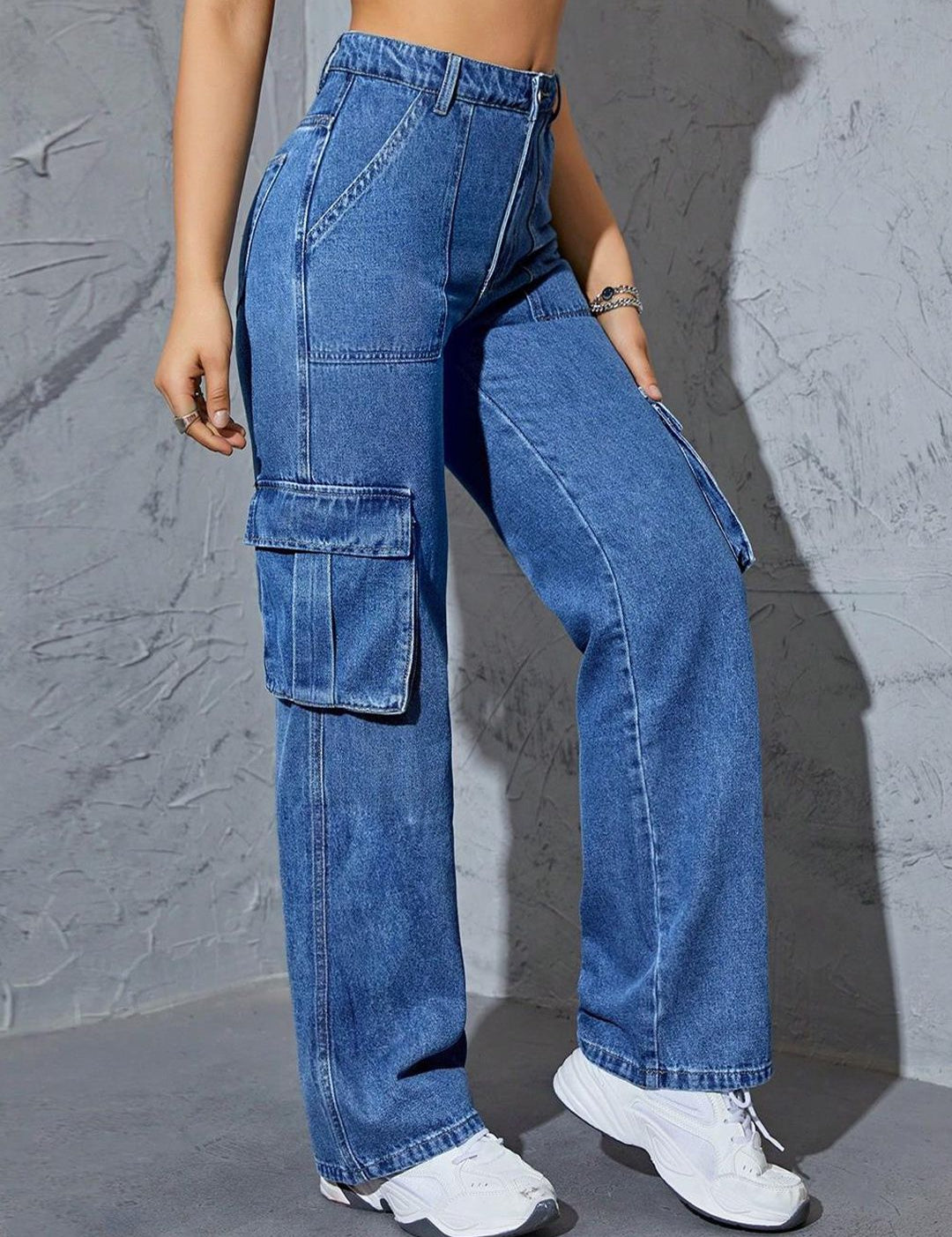 Kotty Women Blue Jean Straight Fit High-Rise Stretchable Jeans