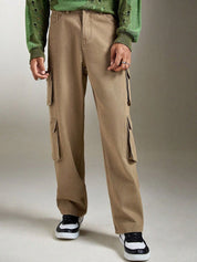 Kotty Men Jean Mid-Rise Wide Leg Stretchable Jeans