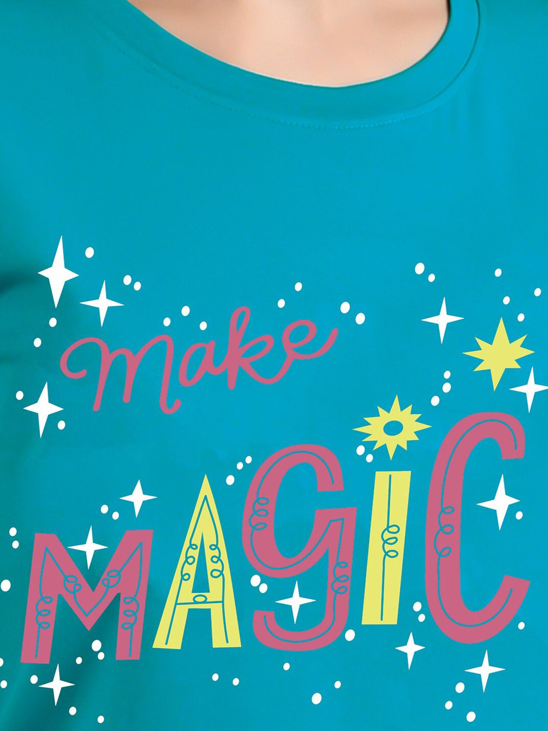 Kotty Typography Printed Cotton T-shirt