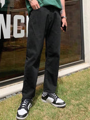 Kotty Men Straight Fit Low-Rise Clean Look Stretchable Jeans