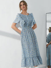 Kotty Floral Printed Midi Fit & Flare Dress