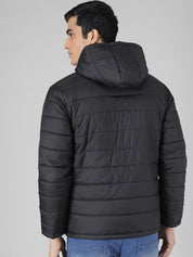 Kotty Men Black Solid Padded Jacket