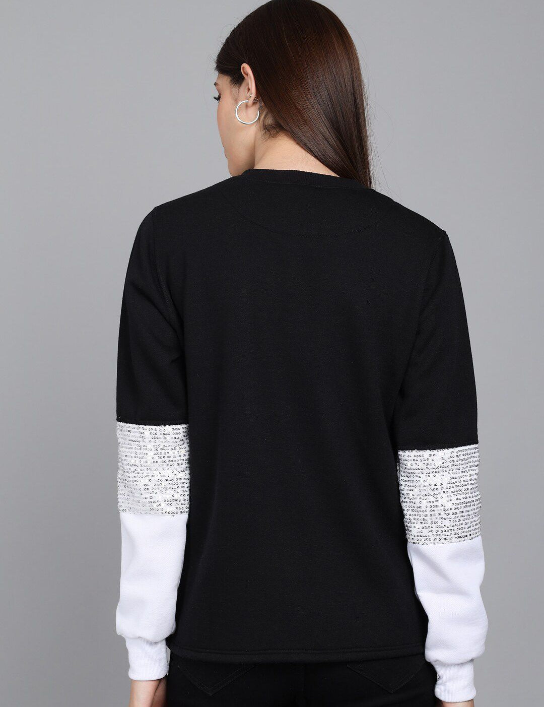 Kotty Women Black Colourblocked Sweatshirt