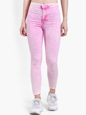 Kotty Women Pink Skinny Fit High-Rise Clean Look Cropped Jeans