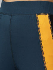 Kotty Women Green & Yellow Colourblocked Tights