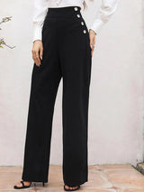 Kotty Women Relaxed Straight Fit High-Rise Easy Wash Trousers