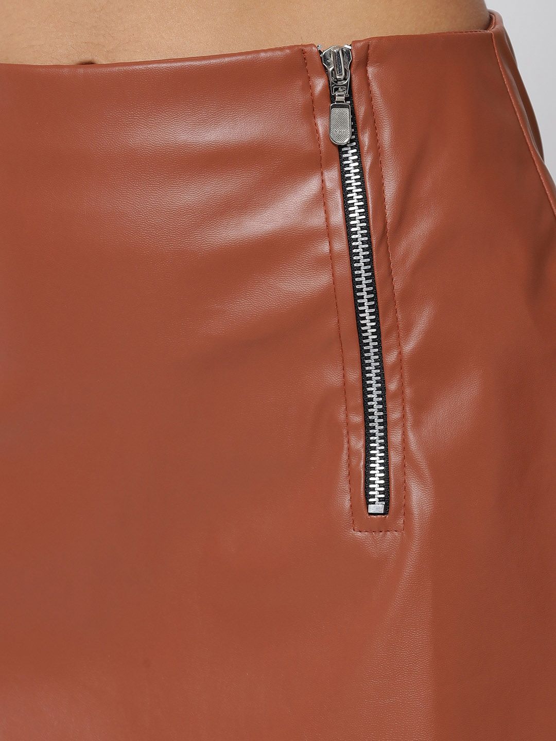 Kotty Women Brown Solid Mini Skirt