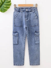 Kotty Boys Blue Jean Highly Distressed Regular Fit Elasticated Waist Jeans