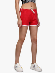Kotty Women Red Solid Regular Fit Shorts