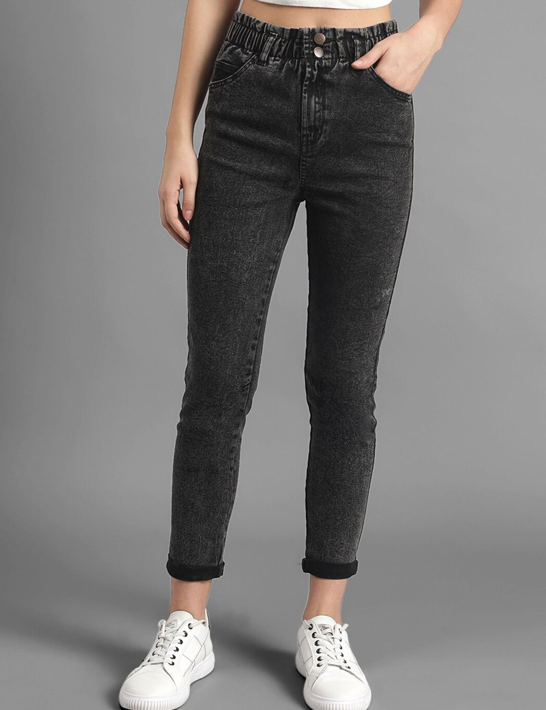 Kotty Women Grey Slim Fit High-Rise Clean Look Jeans