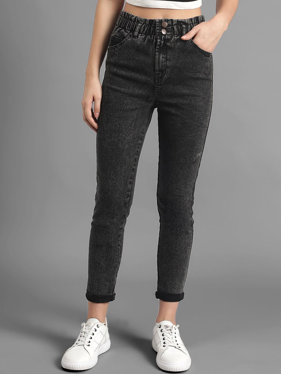 Kotty Women Grey Slim Fit High-Rise Clean Look Jeans