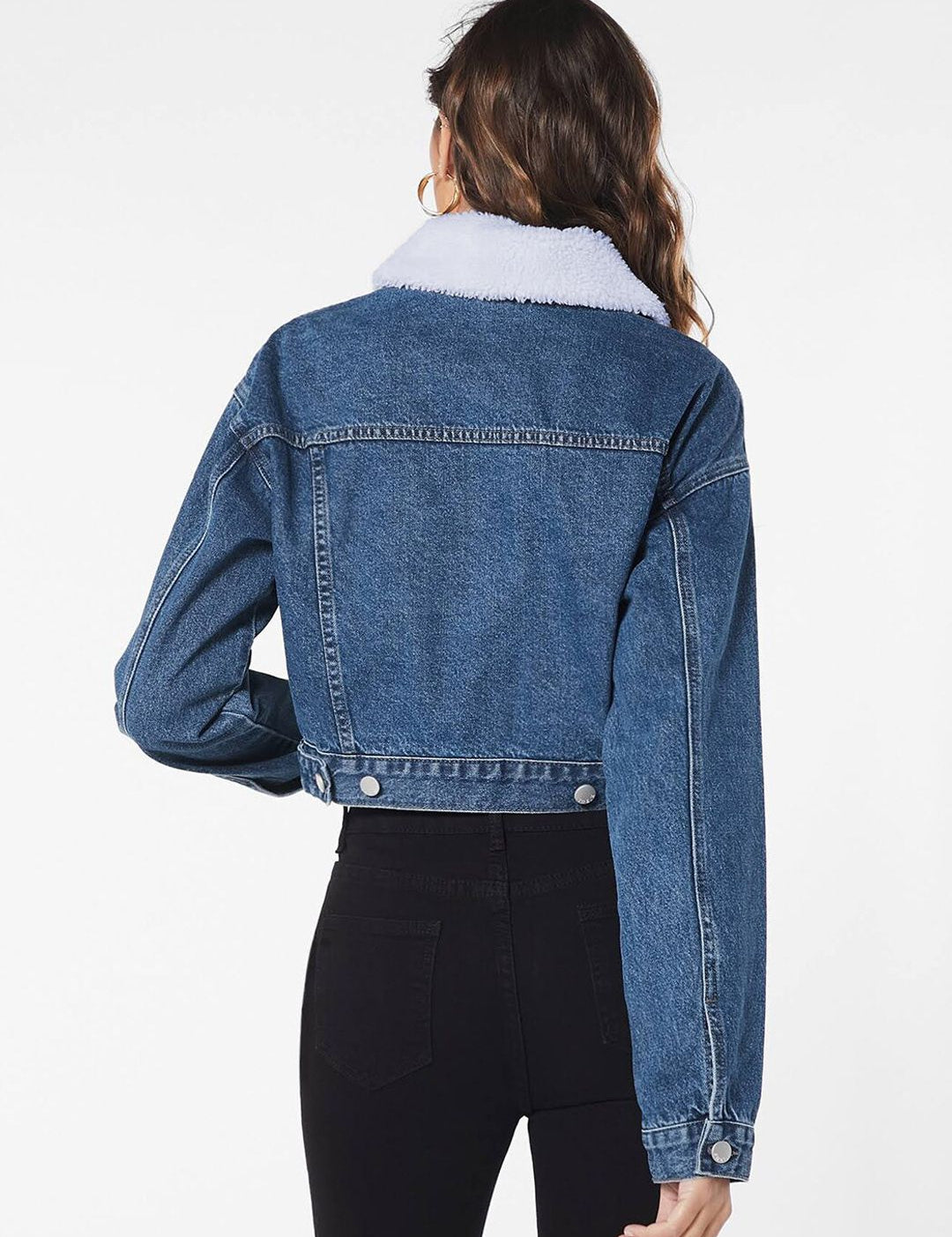 Kotty Washed Crop Cotton Denim Jacket