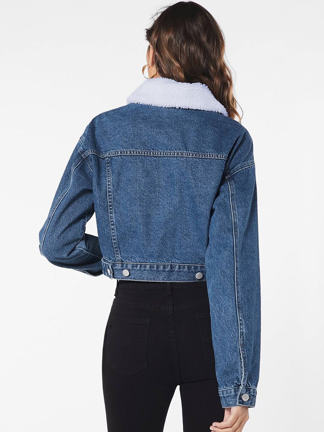 Kotty Washed Crop Cotton Denim Jacket
