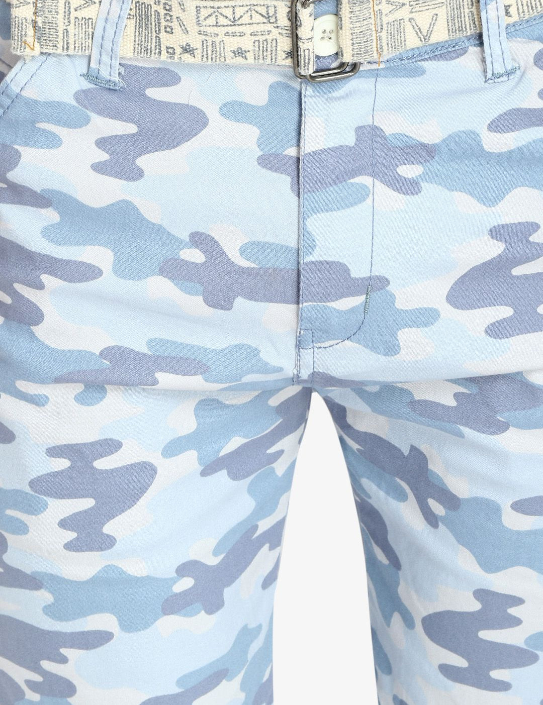 Kotty Men Blue Printed Regular Fit Regular Shorts