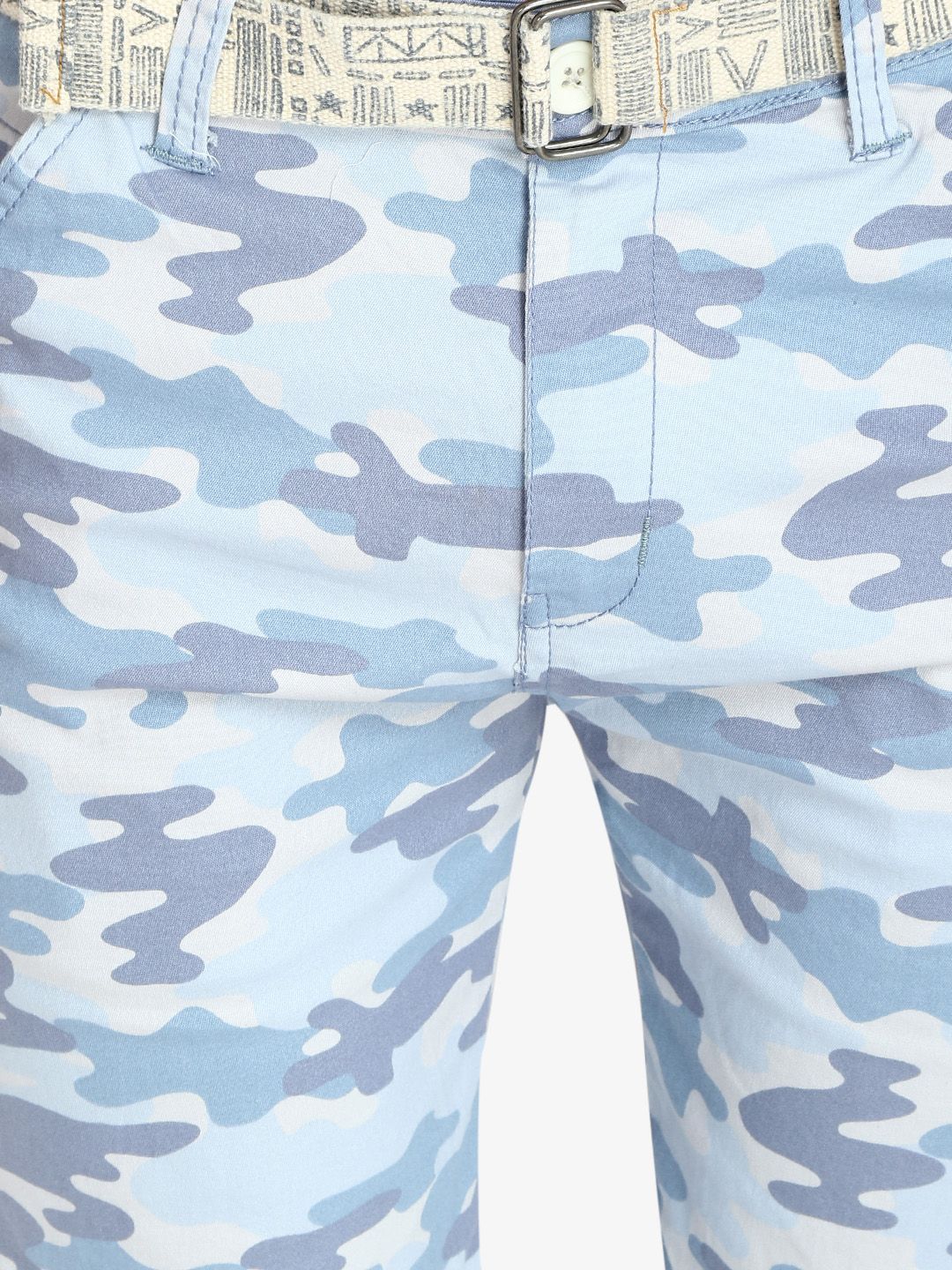 Kotty Men Blue Printed Regular Fit Regular Shorts