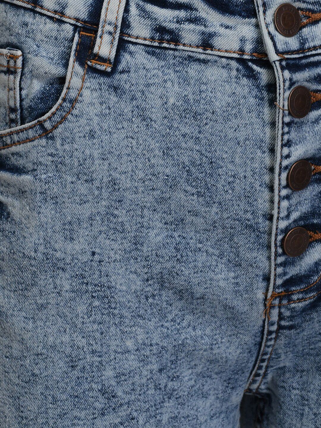 Kotty Women Blue Skinny Fit High-Rise Acid Washed Jeans