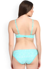 Kotty Women Blue & White Printed Lingerie Set KTTIW127