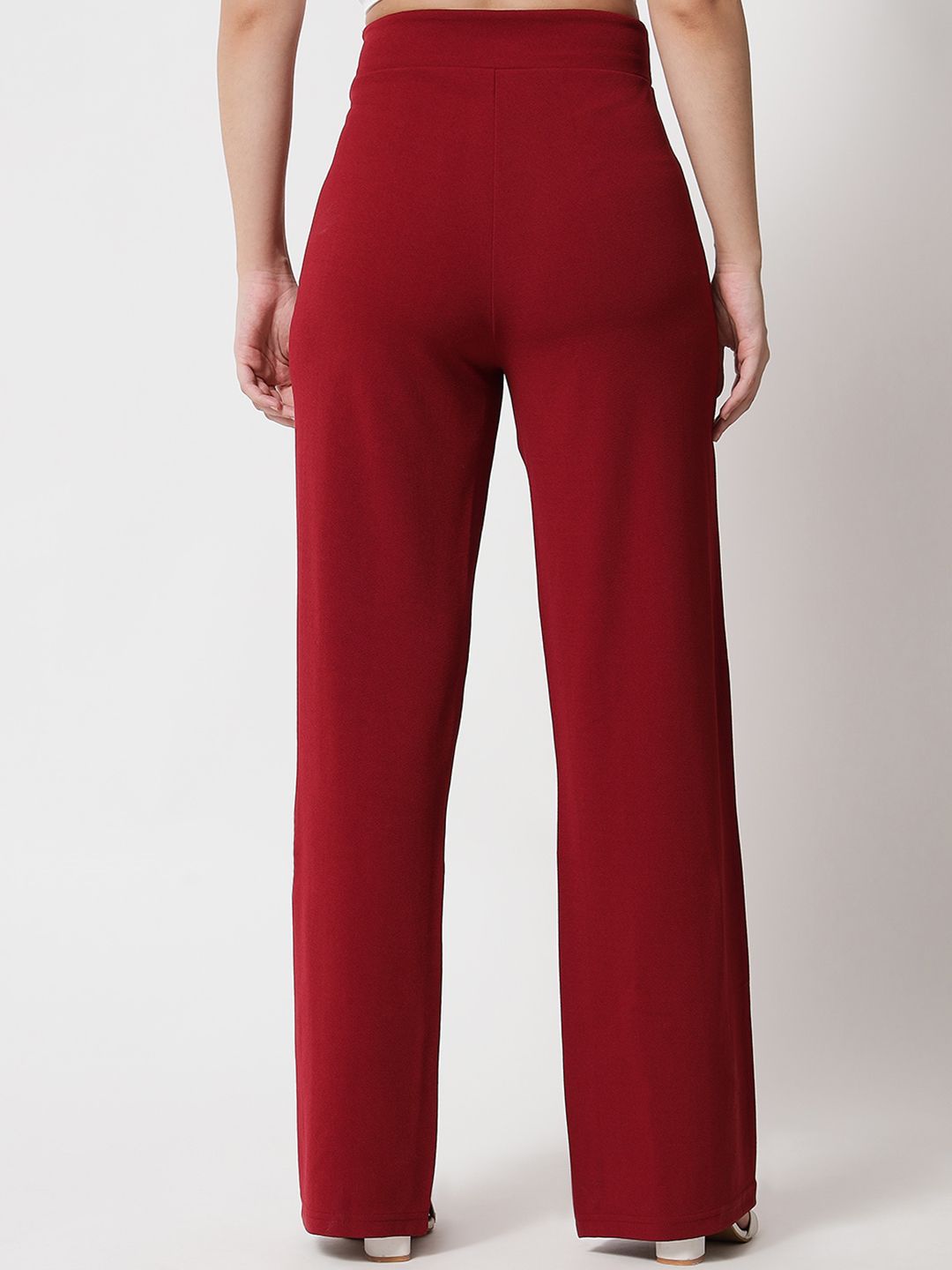 Kotty Women Pack of 2 Relaxed Straight Leg Straight Fit High-Rise Easy Wash Trousers