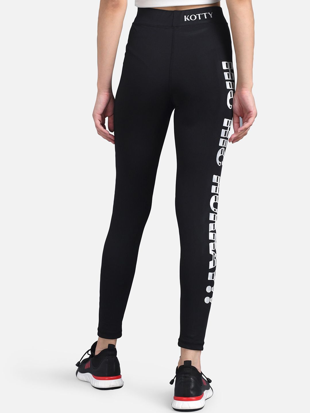 Kotty Women Black & White Printed Tights