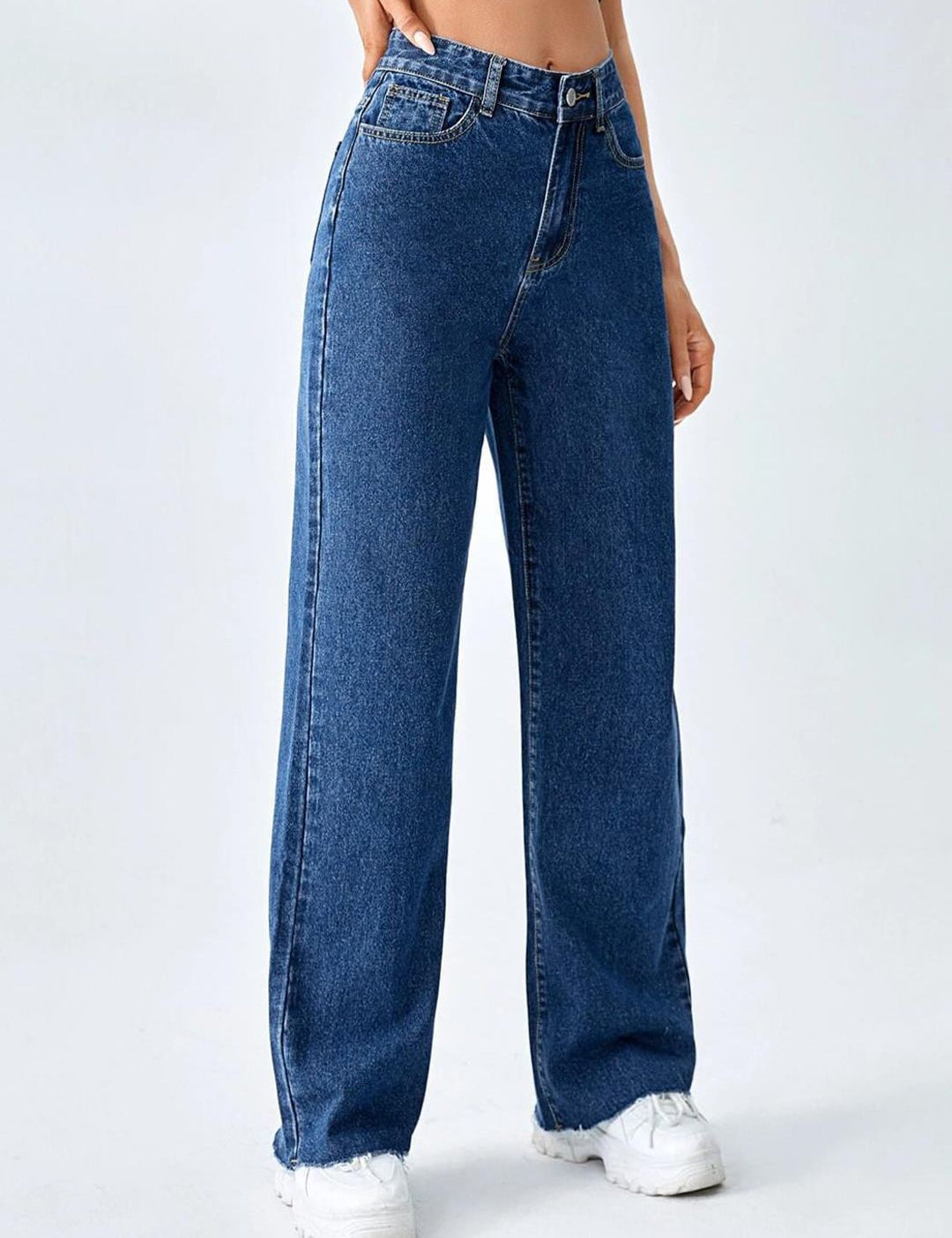 KOTTY Basics Women Blue Jean Straight Fit High-Rise Stretchable Jeans