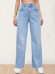 Kotty Women Straight Fit High-Rise Stretchable Jeans