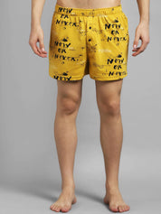 Kotty Men Yellow & Black Printed Boxers