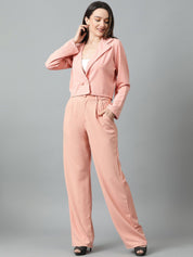 KOTTY BIZwear Basics Notched Lapel Collar Coat With Trousers