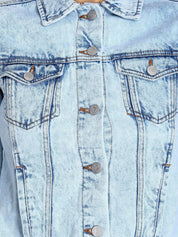 Kotty Women Blue Solid Denim Jacket