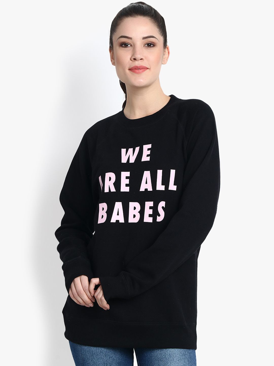 Kotty Women Black Printed Sweatshirt