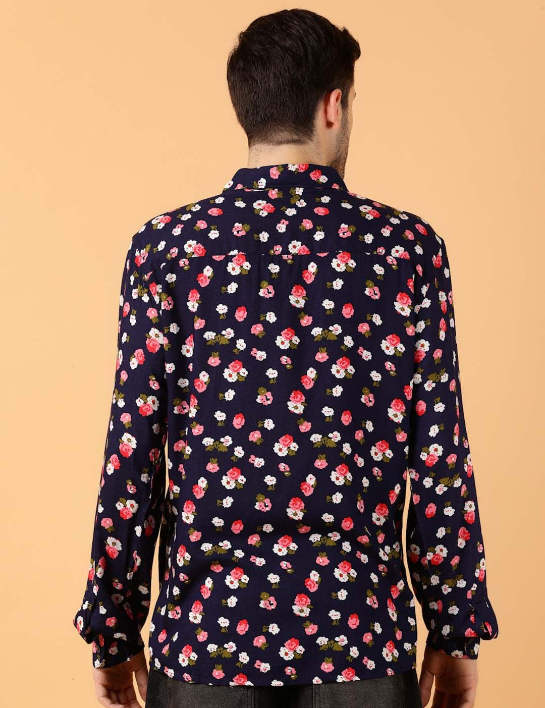 Kotty Men Relaxed Spread Collar Graphic Printed Cotton Casual Shirt