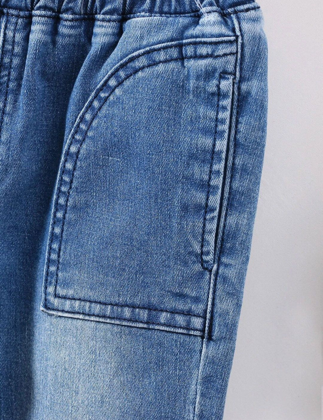 Kotty Boys Blue Jean Heavy Fade Cropped Regular Fit Jeans