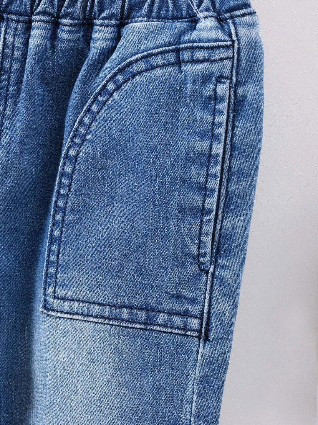 Kotty Boys Blue Jean Heavy Fade Cropped Regular Fit Jeans