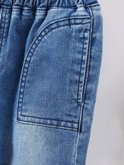 Kotty Boys Blue Jean Heavy Fade Cropped Regular Fit Jeans