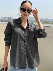 Kotty Women Grey Solid Casual Shirt  