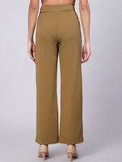 Kotty Women Relaxed Straight Fit High-Rise Easy Wash Trousers