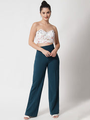 Kotty Women Green Relaxed Straight Fit High-Rise Easy Wash Trousers