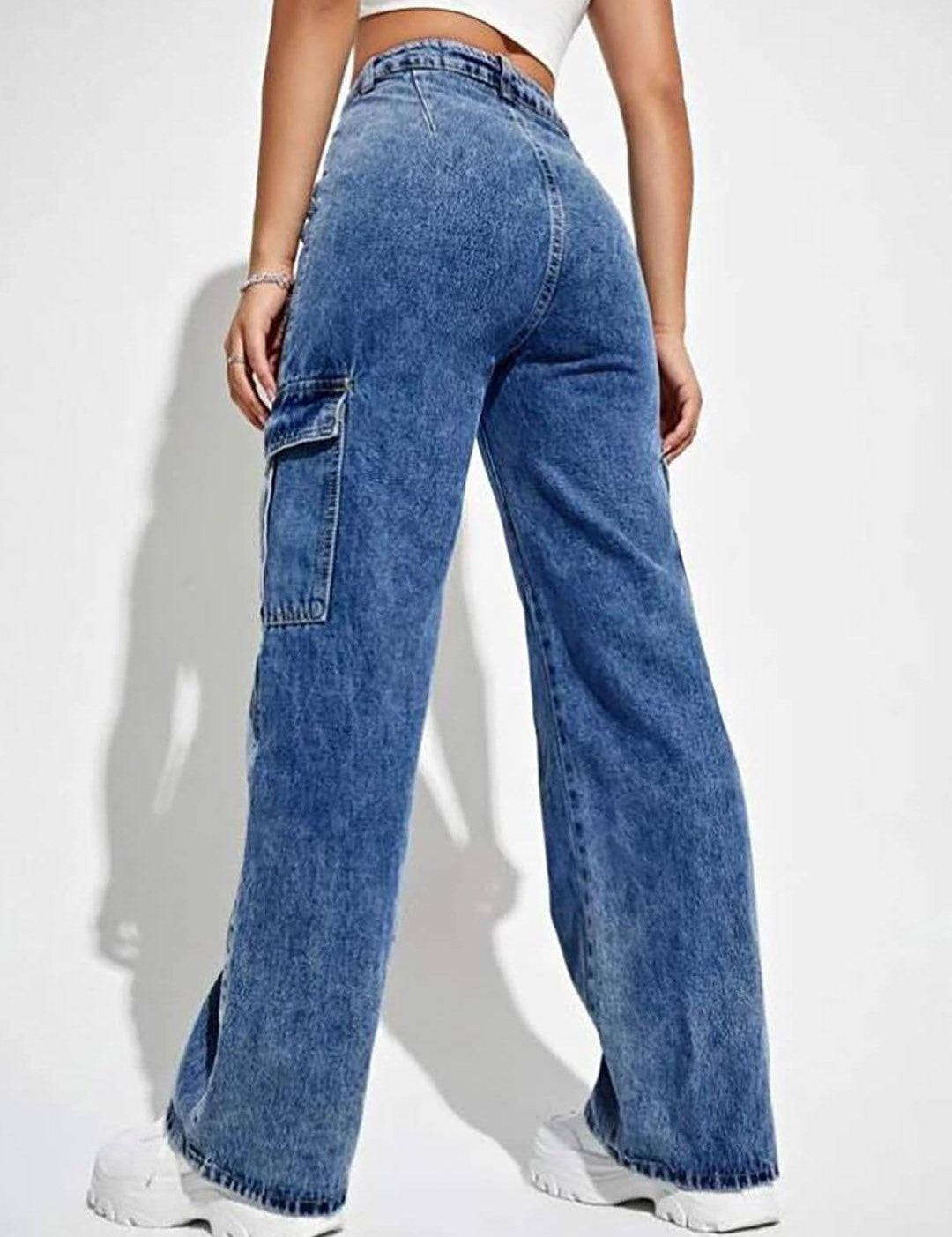 Kotty Women Jean Blue Straight Fit High-Rise Stretchable Jeans