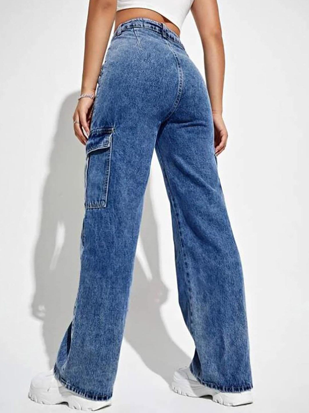 Kotty Women Jean Blue Straight Fit High-Rise Stretchable Jeans