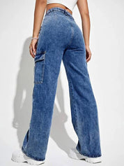 Kotty Women Jean Blue Straight Fit High-Rise Stretchable Jeans